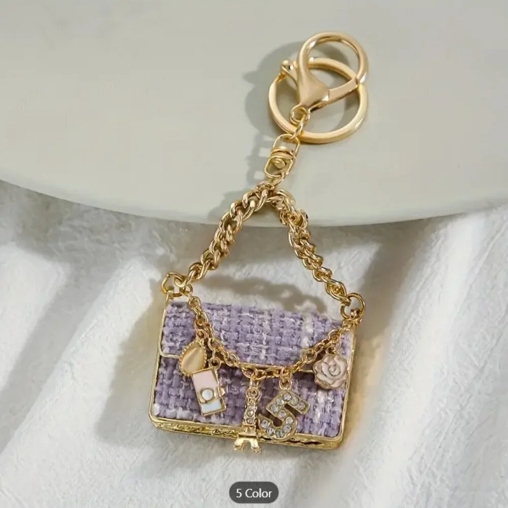 Authentic Louis Vuitton Padlock & Key Gold ✨Unbranded Tweed Bag Charm Keychain